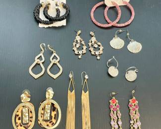 Assortment of costume earrings