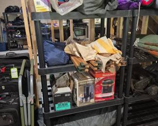 Space heaters, camping gear