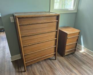 Widdicomb 4 piece bedroom set (dresser, chest of drawers, nightstand, bed frame)