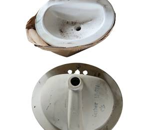 Pair Gerber White Porcelain Drop In Sinks Bathroom