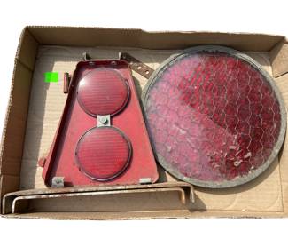 Red Glass Reflector Chicken Wire Railroad Signal