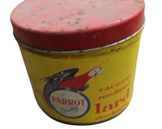 Vintage Parrot Quality Lard Tin