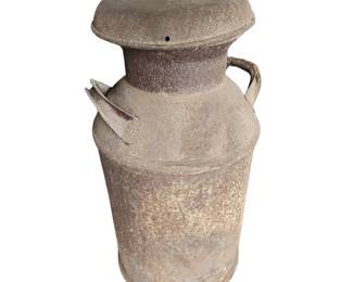 Antique 2 Handle Milk Can With Lid