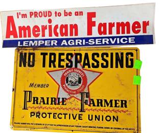Vintage Metal No Trespassing Sign Prairie Farmer + Lemper Bumper Sticker