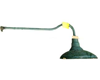 Vintage Benjamin Barn Light Lamp Green Enameled 14: Shade 30" Arm