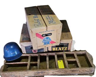 LOT Tool Tote Beer Cases Bottles Berghoff PBR Blatz