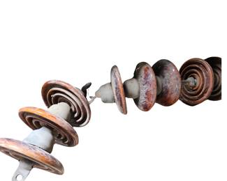 3 Big High Voltage Brown Ceramic Insulator Sets