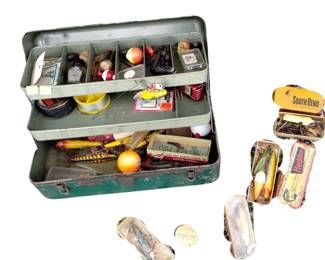 Vintage Fishing LOT: Tackle Box