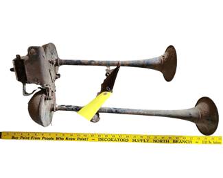 Antique Automobile or Truck Dual Air Horns Double Trumpet