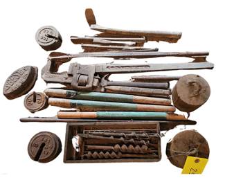 Pickers LOT Primitive Wrench Bits Weights Sad Iron
