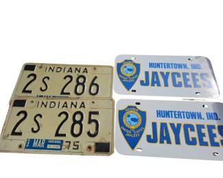 License Plate LOT: Huntertown IN Jaycees + 1975 IN
