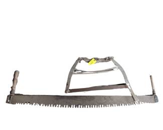 2 Primitive Antique Saws 2-Man & Bow Buck Crosscut