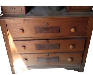 Antique 5 Drawer OAK Dresser Eastlake Style Top