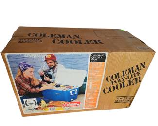 Vintage Unopened Coleman Blue Cooler 12 Gallon Sealed Box