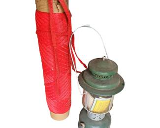 Vintage Coleman Lantern Propane 220E Double Mantel + Fishing Net on Roll