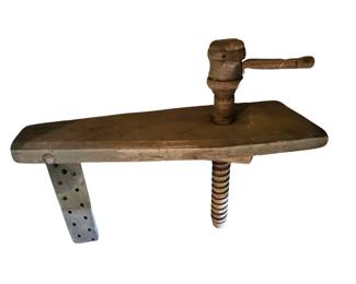 Antique Primitive Barn Tool Wheelwright Vise Screw