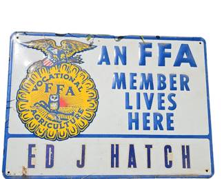 Vintage Metal FFA Sign Member Lives Here Seal Eagle
