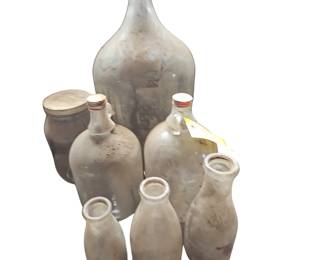 Pickers LOT Glass Bottles Jars Jugs