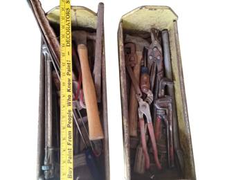 Plumbing LOT: Pliers Saw Ridgid Pipe Wrenches