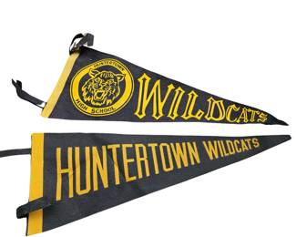 Huntertown High School Wildcats Pennants Black Gold Felt