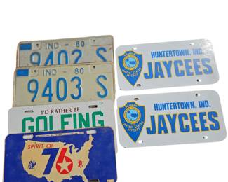 License Plate LOT: Huntertown IN Jaycees + Spirit of 76 & More