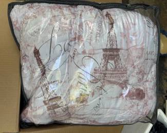 Paris theme comforter and shams.