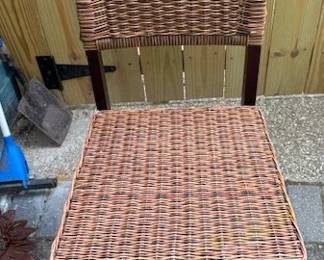 Pair of rattan folding chairs.