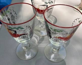 Set of vintage bar glasses.
