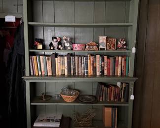 Pair of bookcases.  One is sitting on top of the other.