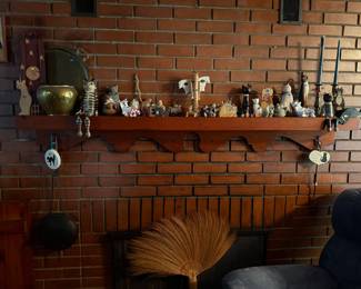 Grouping of cat collectibles.