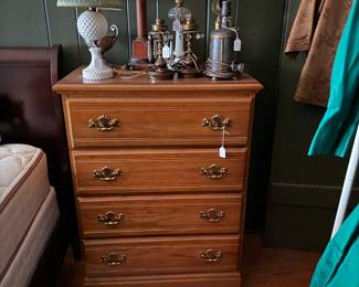 Still another maple chest of drawers.  Several lamps.