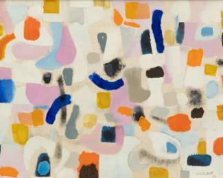 Lot 1024 | Fred Mitchell (American, 1923-2013) Oil on Panel, 1953, Untitled Abstract H 10" W 14"
