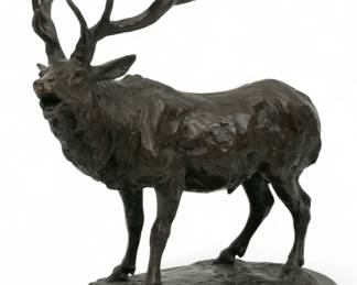 Lot 1093 | After Antoine-Louis Barye (French, 1796-1875) Bronze Sculpture 1900-1920, 'Stag' H 16" L 14"