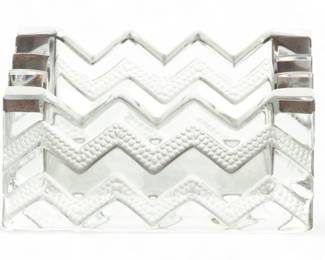 Lot 1063 | Lalique (French) 'Soudan' Frosted Crystal Ash Tray H 2" W 4.5" L 4.5"