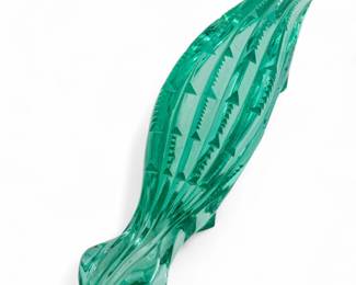 Lot 1079 | Moser Cut Glass Crocodile, Mid 20th C. H 2" W 2.5" L 17.3"