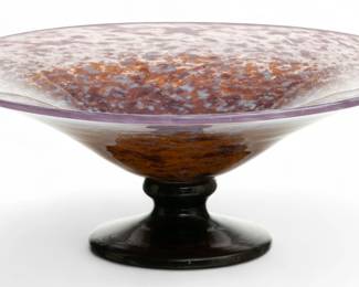 Lot 1071 | Schnieder Art Glass Compote H 4.3" Dia. 10.8"