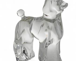 Lot 1061 | Baccarat (French, B. 1764) Crystal Standing Standard Poodle Figurine H 5.5" W 5" Depth 2"