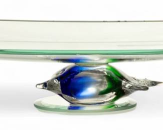 Lot 1081 | Murano Art Glass Angelfish Centerpiece H 3" L 14.5" Depth 7.5"