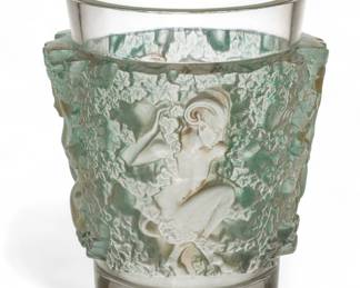 Lot 1042 | Rene Lalique (French) 'Bacchus' Frosted Crystal Vase, Ca. 1930 H 7" Dia. 6.3"