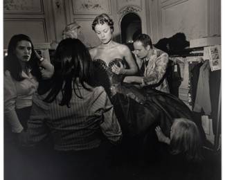 Lot 1026 | Larry Fink (American, 1941-2023) Gelatin Silver Print, 1998, 'Tatiana Sorokko Backstage at Vivienne Westwood, Paris' H 14.3" W 14.5"
