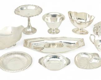 Lot 79 | Sterling Silver Serving Pieces Bowls And Tray 54 Toz 54t oz 9 PCS
