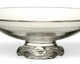 Lot 1074 | Steuben (American) Crystal Footed Centerpiece Bowl H 4" Dia. 12.3"