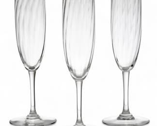 Lot 1060 | Baccarat (French, B. 1764) Crystal Champagne Flutes H 8" Dia. 3" 10 PCS