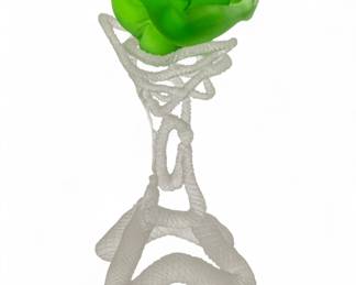 Lot 1035 | Barry Sautner (American) Kiln Cast, Carved And Sandblasted Glass, in Two Parts, Frosted Glass 1993 H 5.5" W 2"