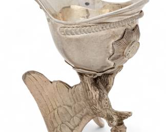Lot 63 | Russian Silver Imperial Guard Helmet-form Charka H 3" W 1.5" L 3" 3.7g