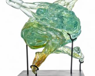 Lot 1033 | Martin Blank (American, B. 1942) Hot Sculpted Glass, Metal Base, Ca. 1997 H 22.3" W 18" Depth 14"