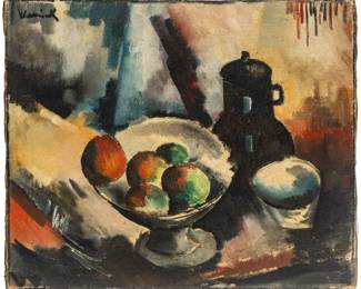 Lot 1000 | Maurice De Vlaminck (French, 1876-1958) Oil on Canvas, 1912, 'Nature Morte' H 21.5" W 24"