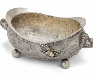 Lot 42 | Russian Footed Silver Bowl H 3.3" W 4.3" L 7.8" 12.4t oz