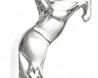 Lot 1051 | Daum (French, B. 1878) Crystal Sculpture of a Rearing Stallion H 12.5" L 7.5" Depth 3.8"