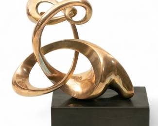 Lot 1098 | Kieff Antonio Grediaga (Spanish-Canadian, B. 1936) Bronze Abstract Sculpture H 11" W 7" L 12.5"
